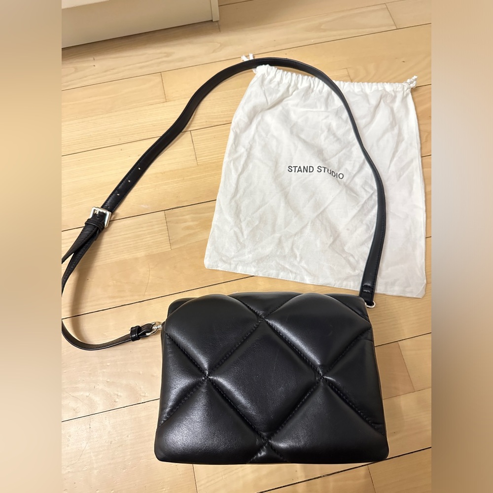Stand Studio Quilted Black Crossbody Bag